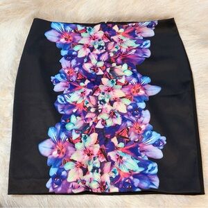 EXPRESS Floral Print Black Skirt SIZE 8/New